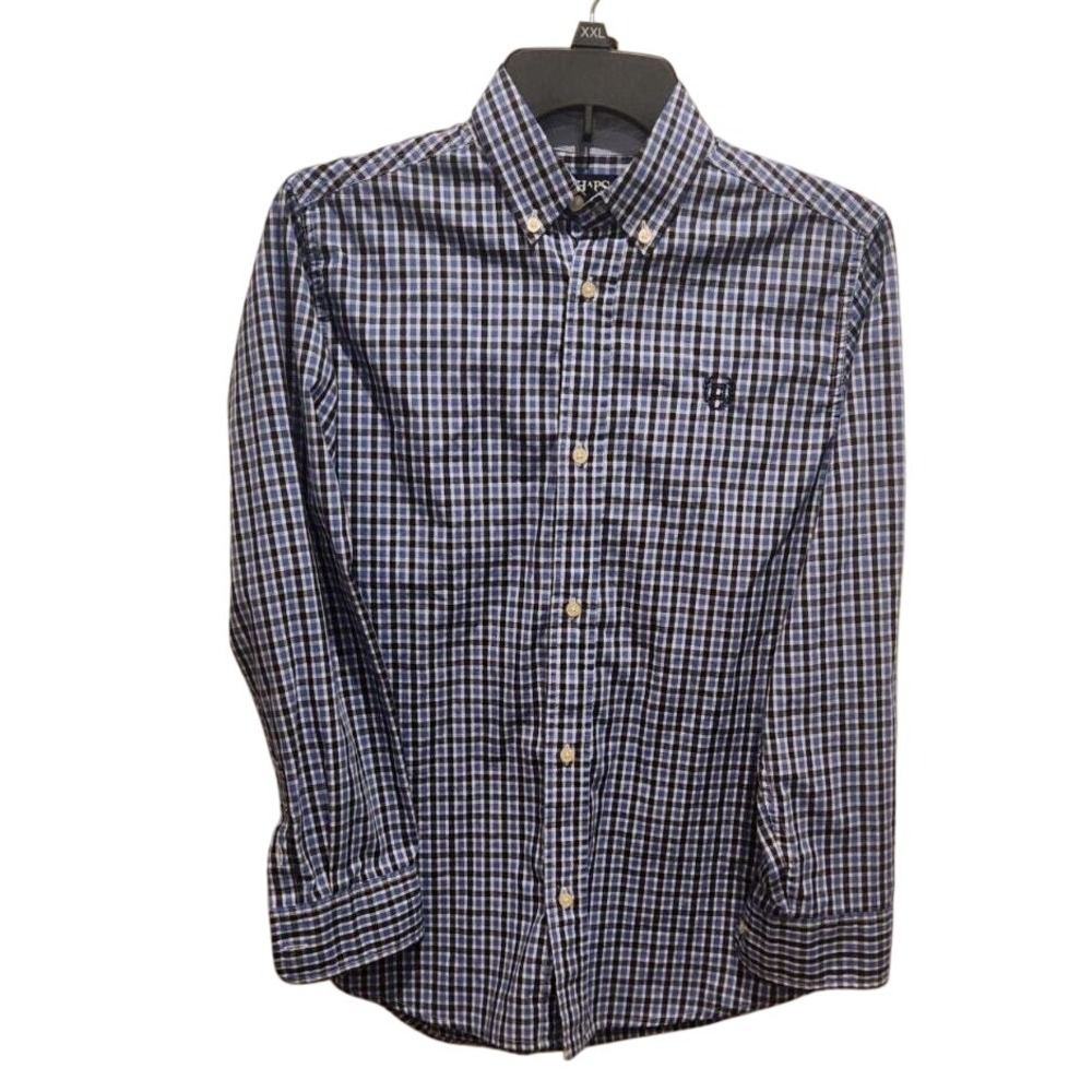 Chaps Long Sleeve Button Down Shirt Plaid Classic Fit Large 14/16‎
